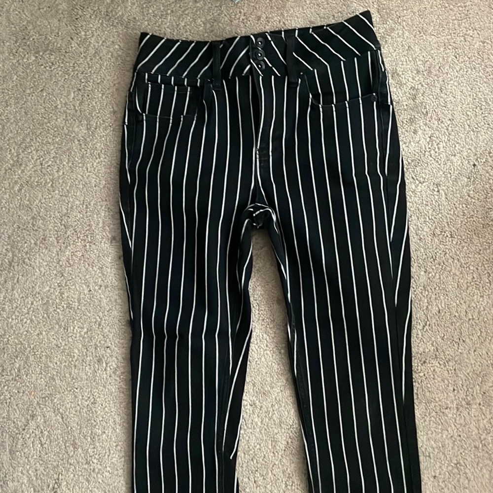 HT Denim Stripped super skinny jeans